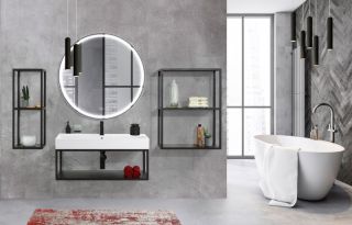 Зеркало Cezares в металлической раме с подсветкой, сенсорным выключателем и подогревом CEZARES CZR-SPC-CADRO-900-LED-TCH-WARM